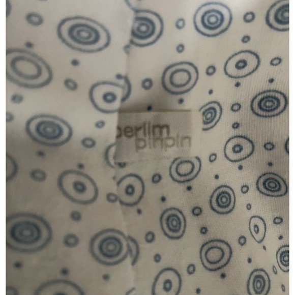 Perlim Pinpin Sleep Bag Sack 6-18m White Blue Geometric Circles Cotton Zip - Picture 3 of 5